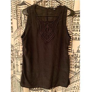 Banana Republic Black Sleeveless Blouse, Size L